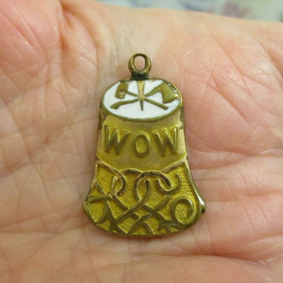 ANTIQUE Woodmen of The World Watch Fob ~Signed 1909 WOODMEN Decorated Watch Fob - Picture 9 of 12
